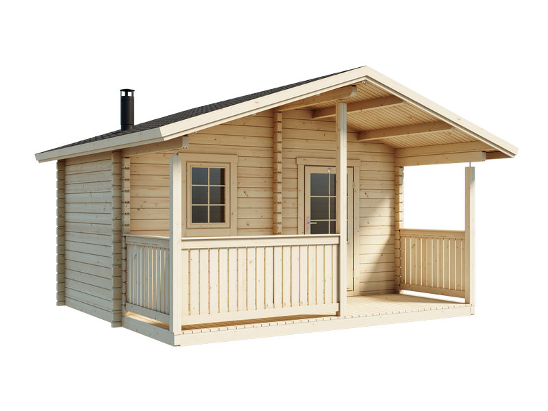 Pihasauna Luoman Lillevilla 17S-2 Uivelo, 10,1 m2, seinävahvuus 70 mm