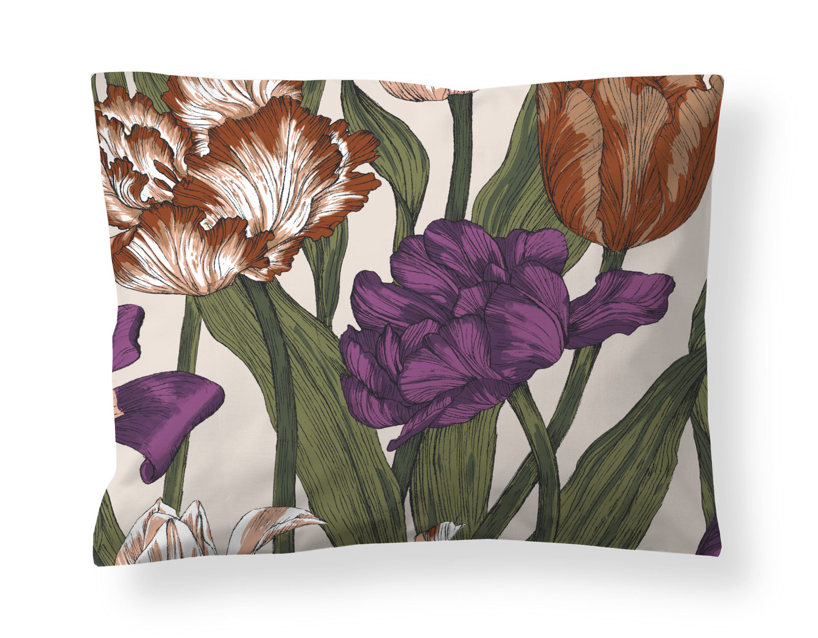 Satiinityynyliina Vallila Kukoistus, 50x60cm, terra-violetti