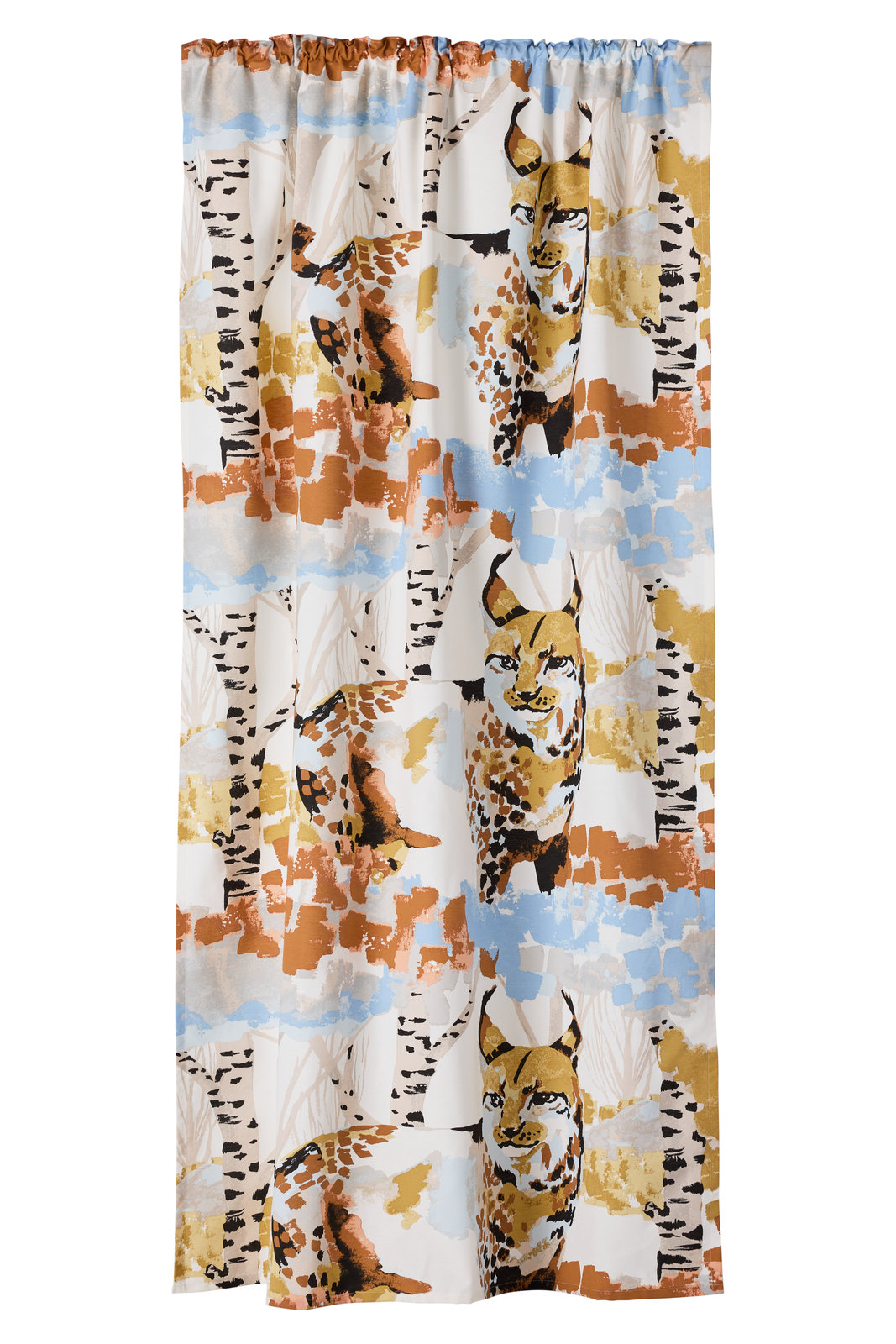 Verho Vallila Ilves, 140x250cm, beige/sininen