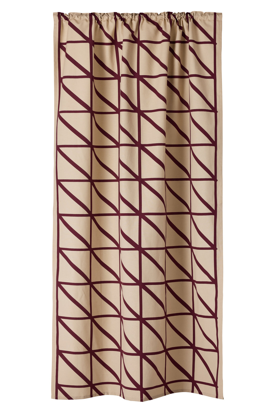 Verho Vallila Lucina, 140x250cm, beige-viininpunainen