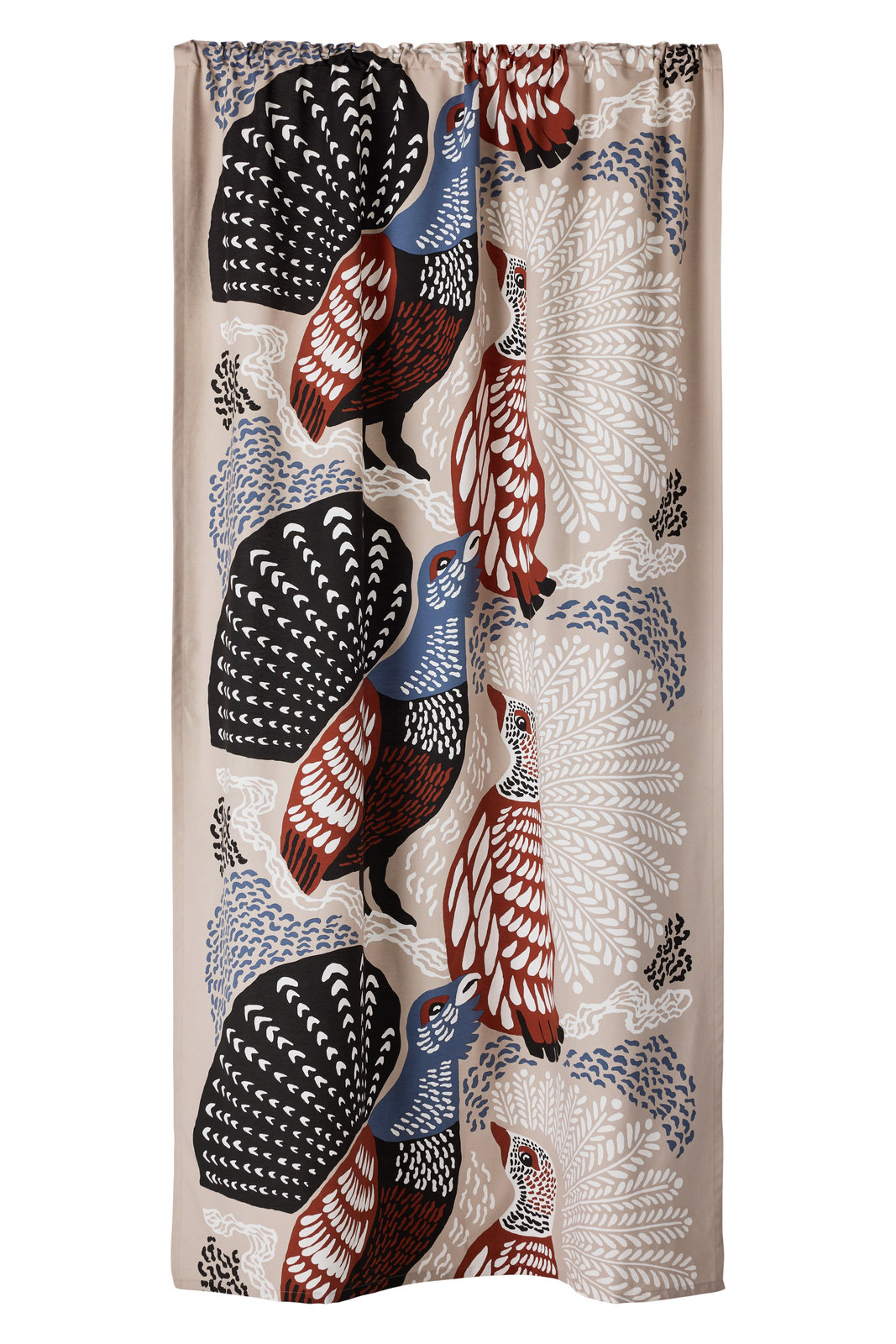 Verho Vallila Metsänvartijat, 140x250cm, beige / sininen