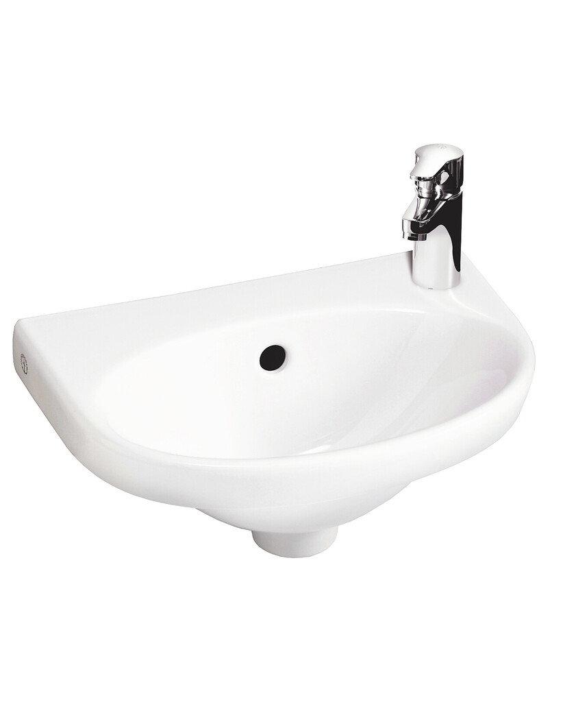 Pesuallas Gustavsberg Nautic 5540, 40 cm, Pulttikiinnitys, Hanareikä vasemmalla, Valkoinen, CeramicPlus