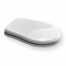 WC-istuimen kansi Valera Retro, Soft-close, Kromi/valkoinen puu