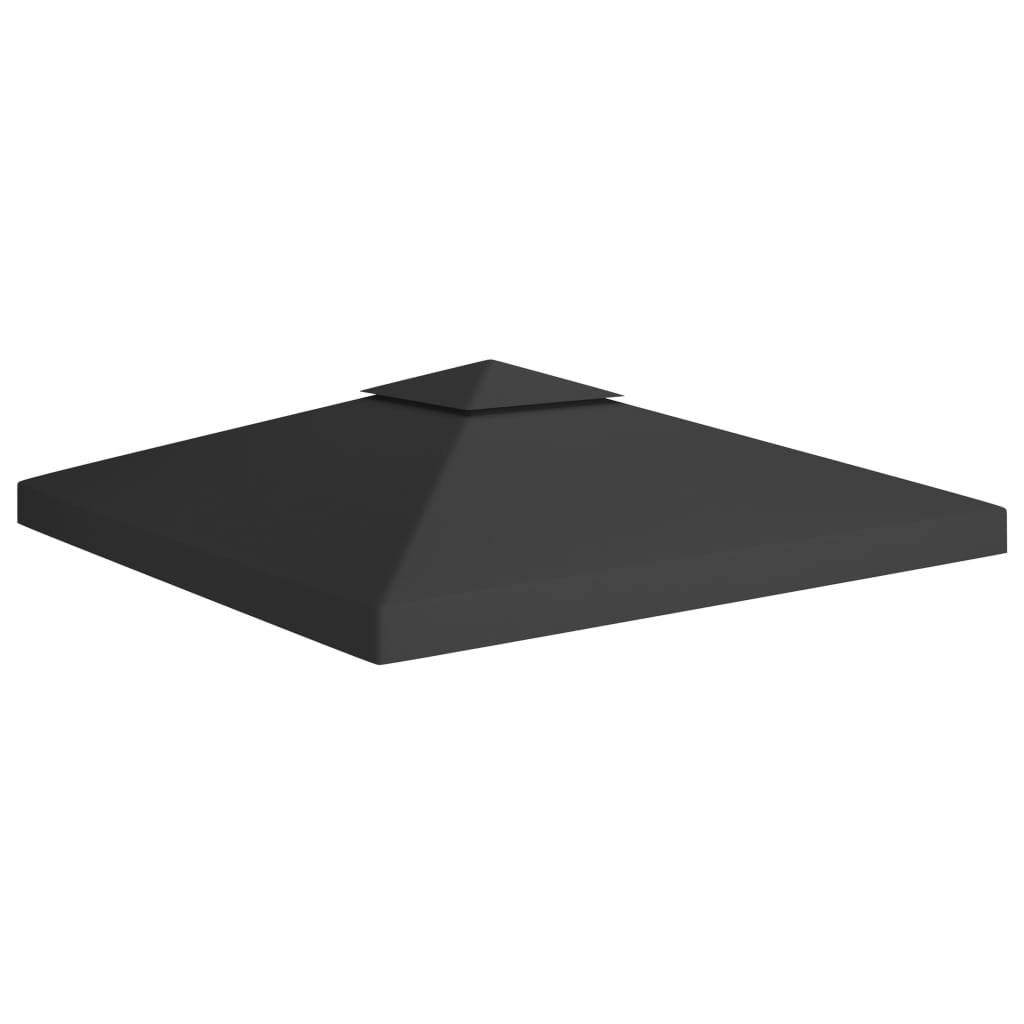 2-kerroksinen huvimajan katto 310 g/mâ² 3x3 m musta
