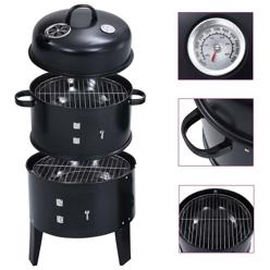 3-in-1 hiilisavustin bbq-grilli 40x80 cm