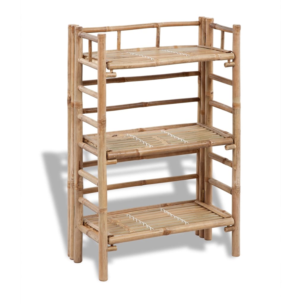 3-kerroksinen bambu kukkateline