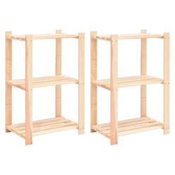 3-kerroksiset varastohyllyt 2 kpl 60x38x90 cm 150kg