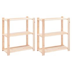3-kerroksiset varastohyllyt 2 kpl 80x38x90 cm 150kg