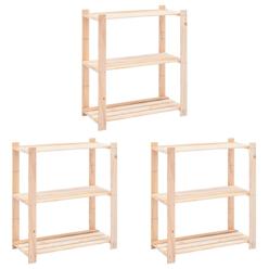 3-kerroksiset varastohyllyt 3 kpl 80x38x90 cm 150kg