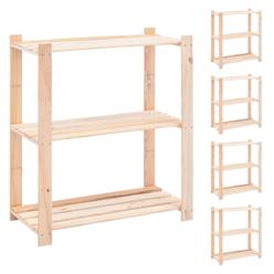 3-kerroksiset varastohyllyt 5 kpl 80x38x90 cm 150kg