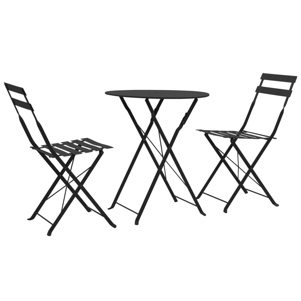 3-osainen bistrosarja teräs musta