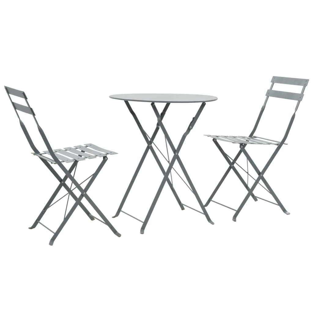 3-osainen bistrosarja terästä harmaa