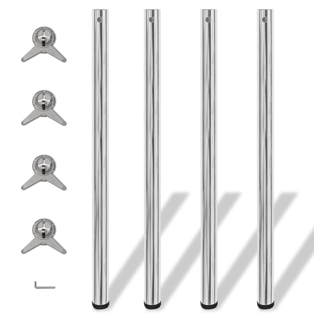 4 korkeussäädettävää pöydän jalkaa kromi 1100mm