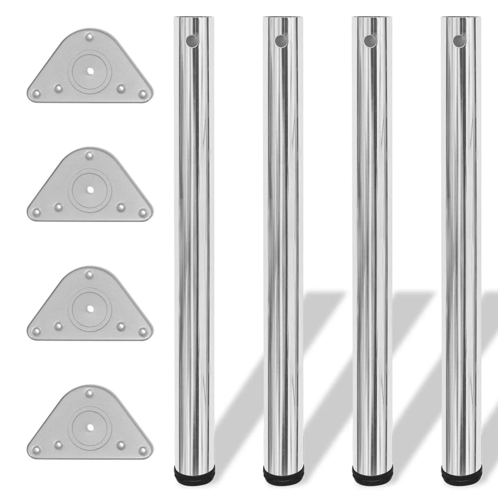 4 korkeussäädettävää pöydän jalkaa kromi 710 mm