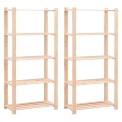 5-kerroksiset varastohyllyt 2 kpl 80x38x170cm 250kg