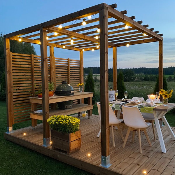 Pergola-/terassikokonaisuus PatioN°rd Havu/Laaka, Kestopuu