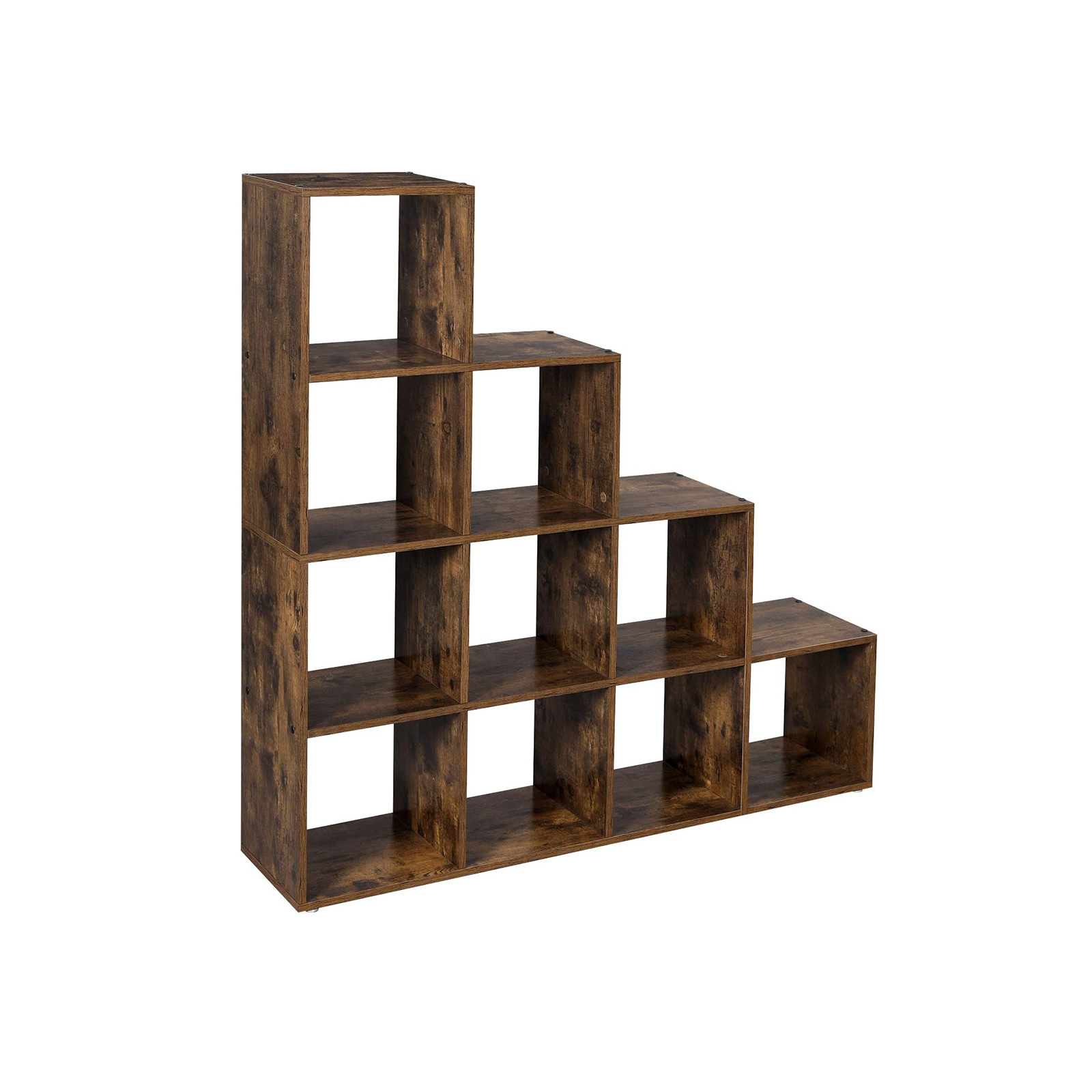 Kirjahylly Vasagle, 129,5 x 29 x 129,5 cm, 10 lokeroa, rustiikinruskea