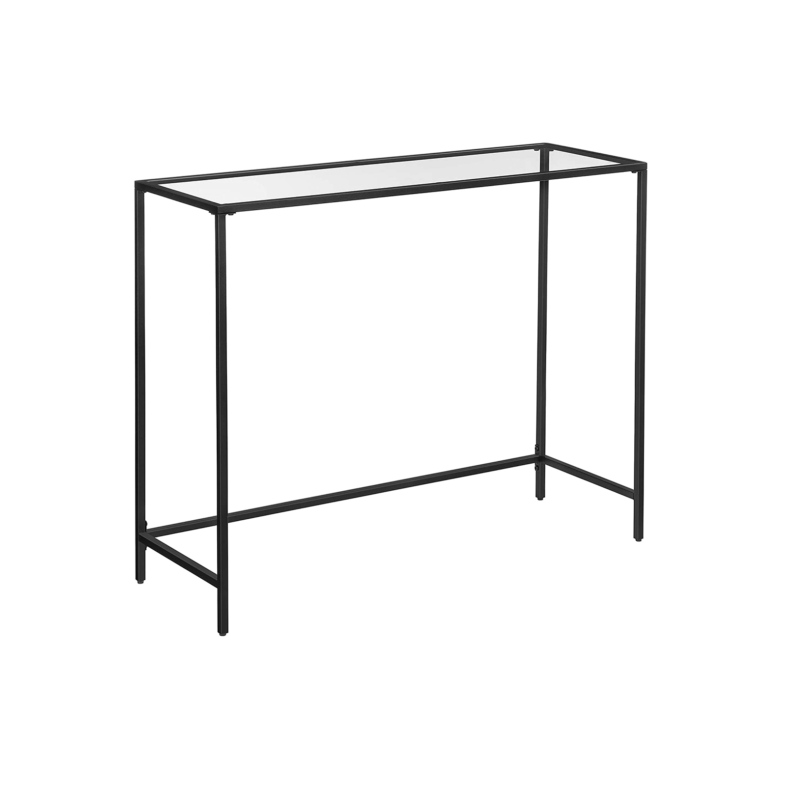 Konsolipöytä Vasagle, 100 x 35 x 80 cm, karkaistu lasi, säädettävät jalat, musta