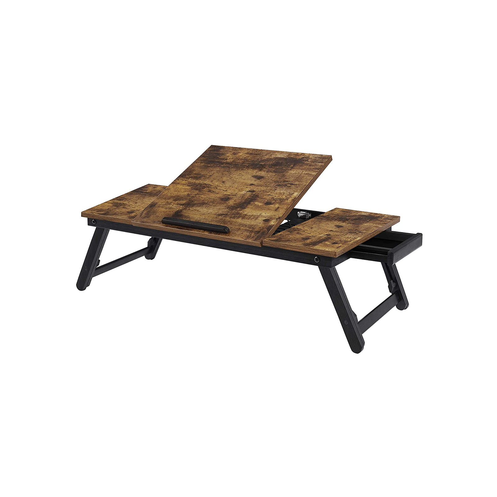 Läppäripöytä Songmics, 71 x 35 x 23 cm, kallistettava, taitettavat jalat, ruskea