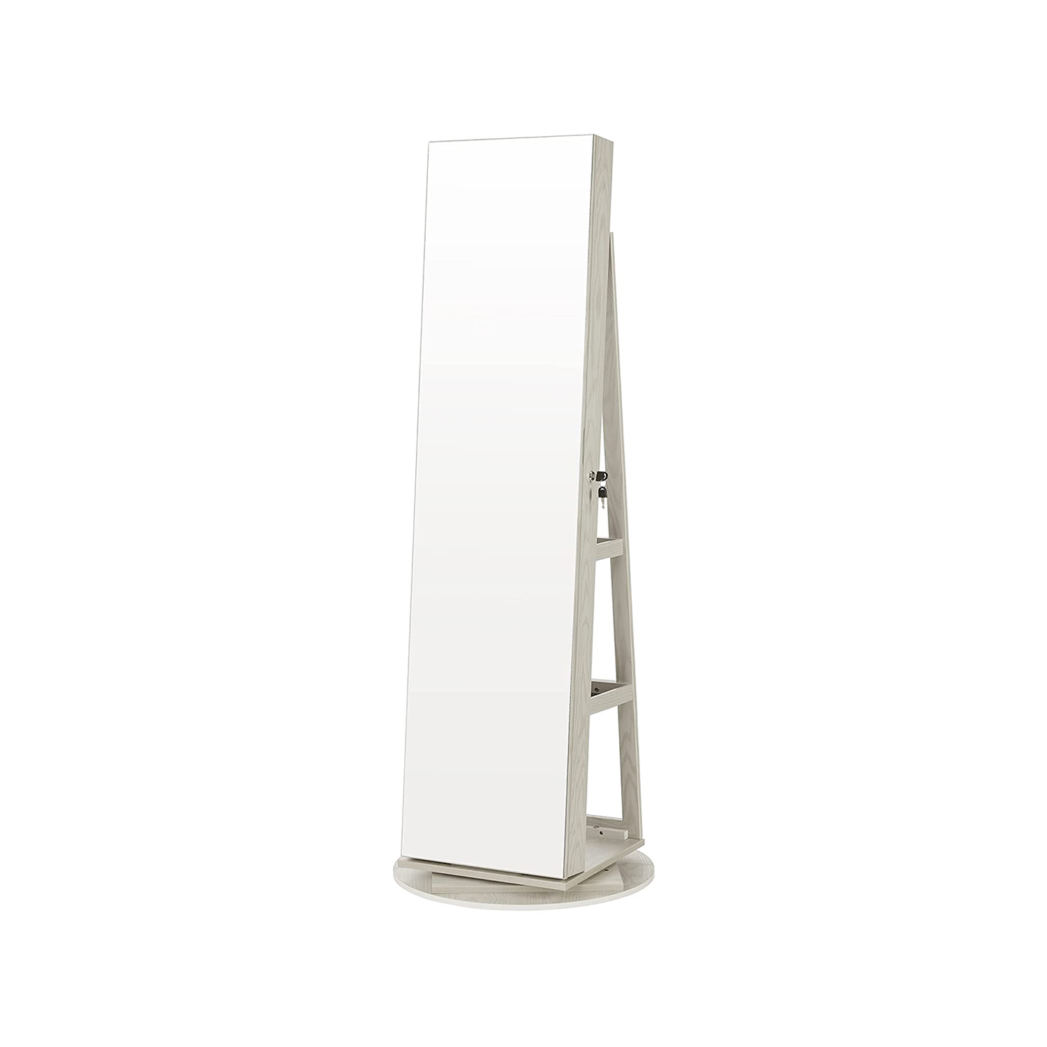 Lattiapeili Songmics, 54,5 x 54,5 x 162 cm, korukaapilla, lukittava, valkoinen