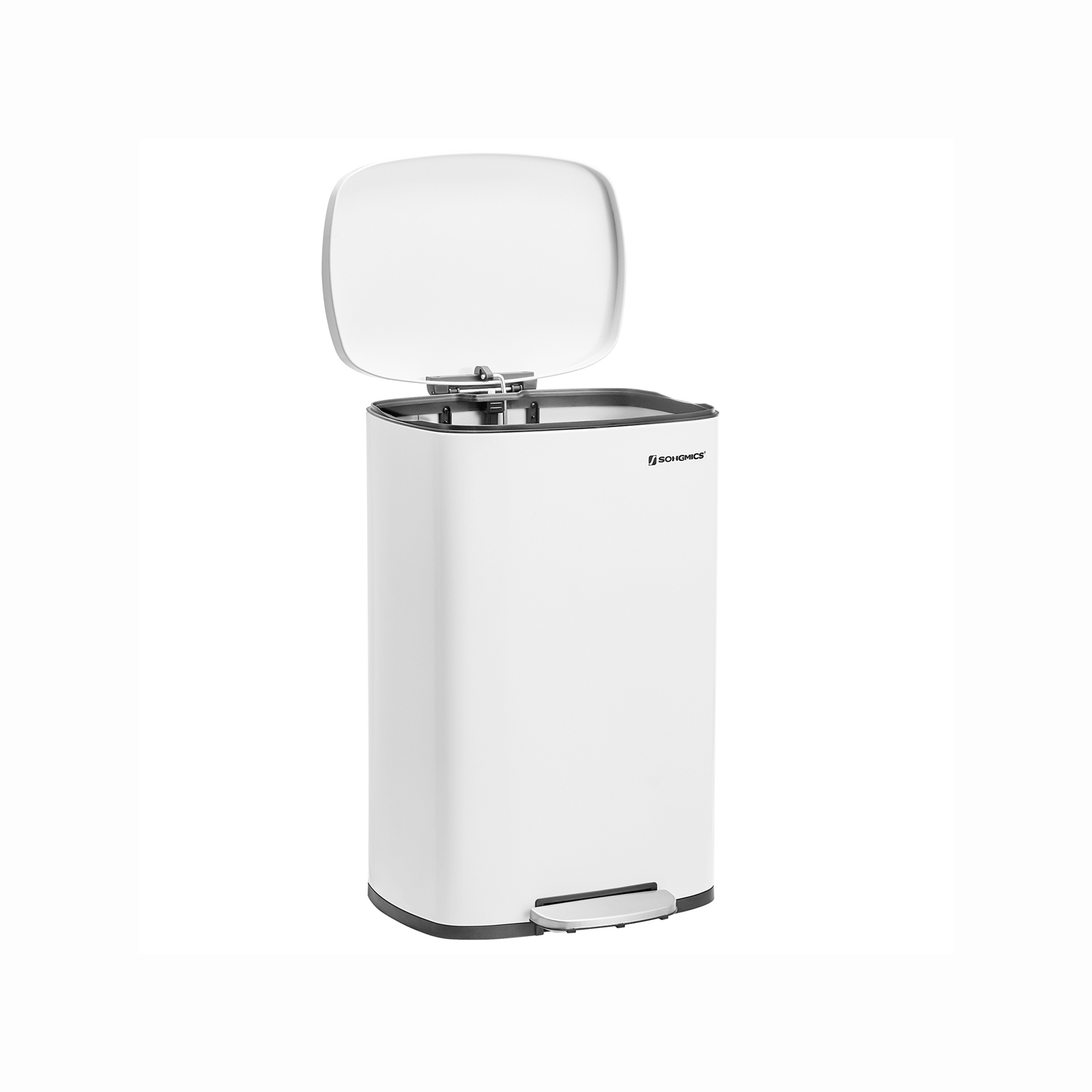 Poljinroska-astia Songmics, 50 l, muovinen sisäastia, soft close, valkoinen