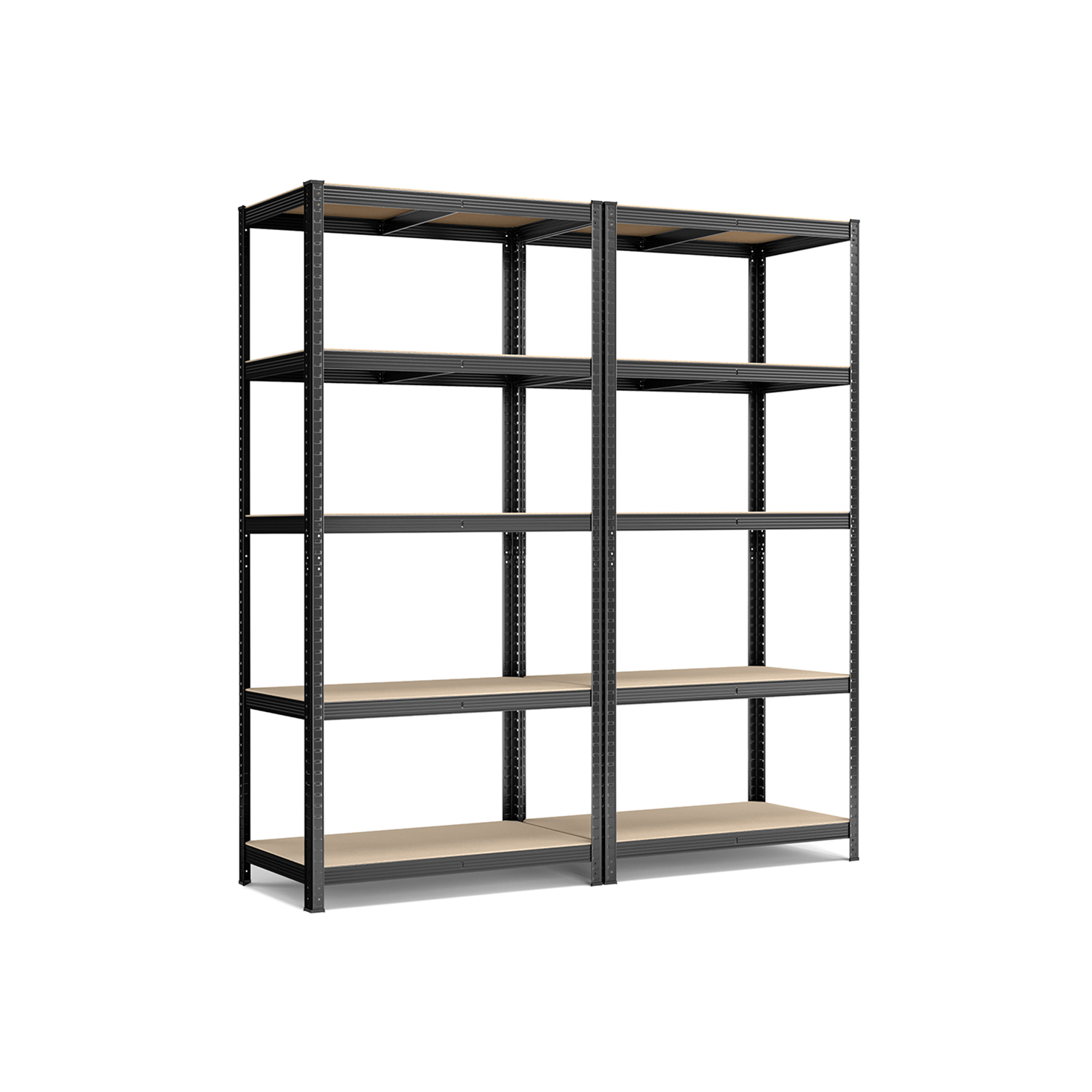 Hylly Songmics, 50 x 100 x 200 cm, 5-tasoinen, teräs, 2kpl, ruskea/musta