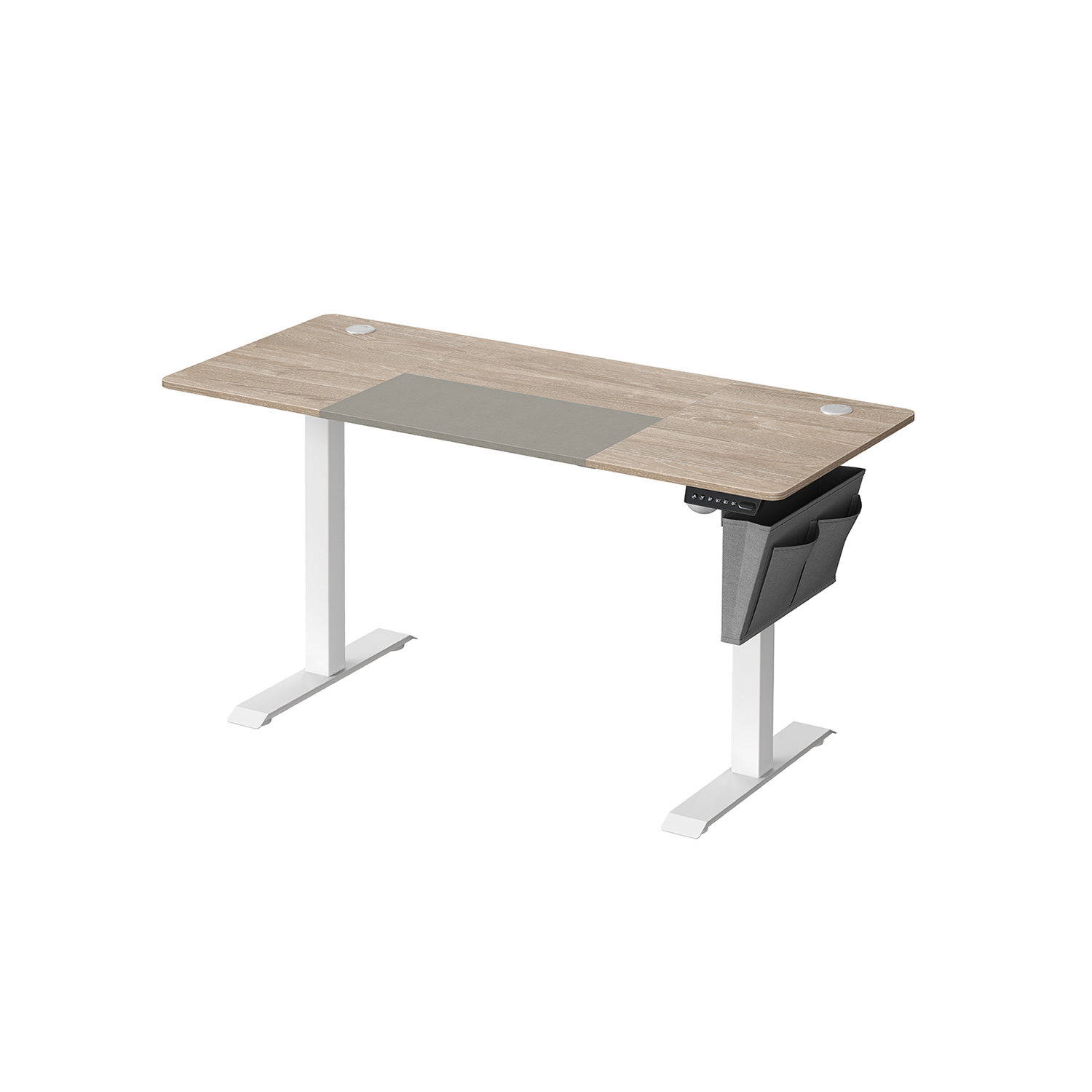Sähköpöytä Songmics, 140 x 60 x (72-120) cm, korkeussäädettävä, muistitoiminto, greige/valkoinen