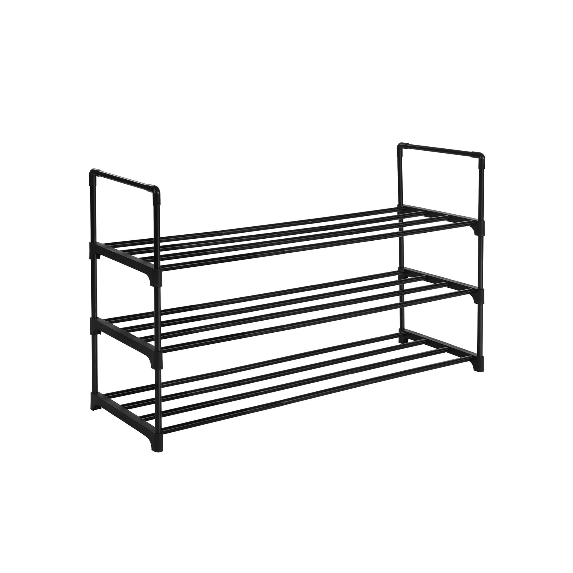 Kenkäteline Songmics, 92 x 30,5 x 55 cm, 3-tasoinen, pinottava, musta