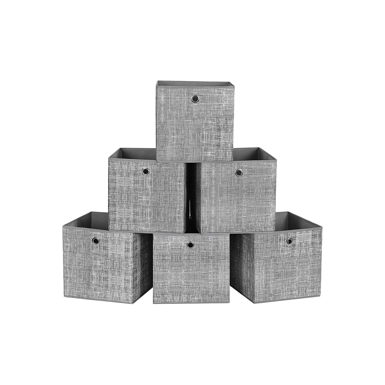 Säilytyslaatikko Songmics, 30 x 30 x 30 cm, kokoontaitettava, 6kpl, harmaa
