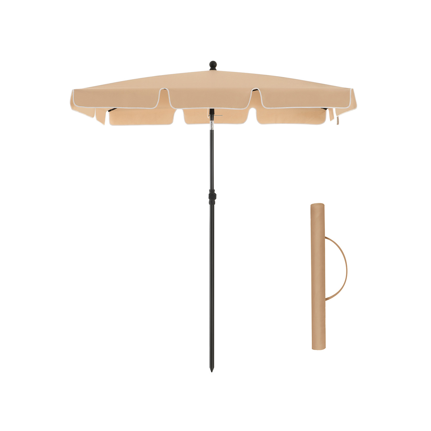 Aurinkovarjo parvekkelle Songmics, 2 x 1.25 m, kallistettava, UPF 50+, ruskea