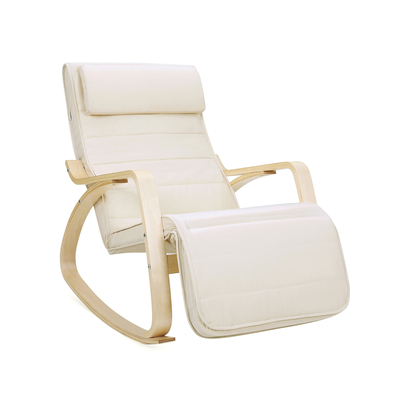 Keinutuoli Songmics, 67 x 115 x 91 cm, säädettävä jalkatuki, beige