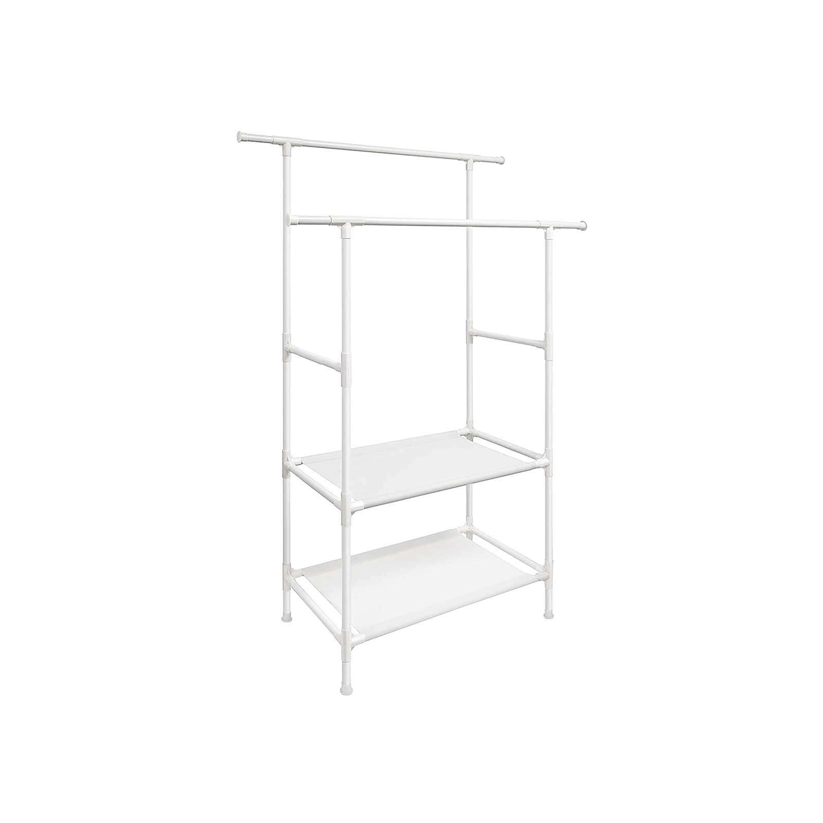 Vaaterekki Songmics, 112 x 49 x 177 cm, 2 vaatetankoa, 2 hyllyä, valkoinen