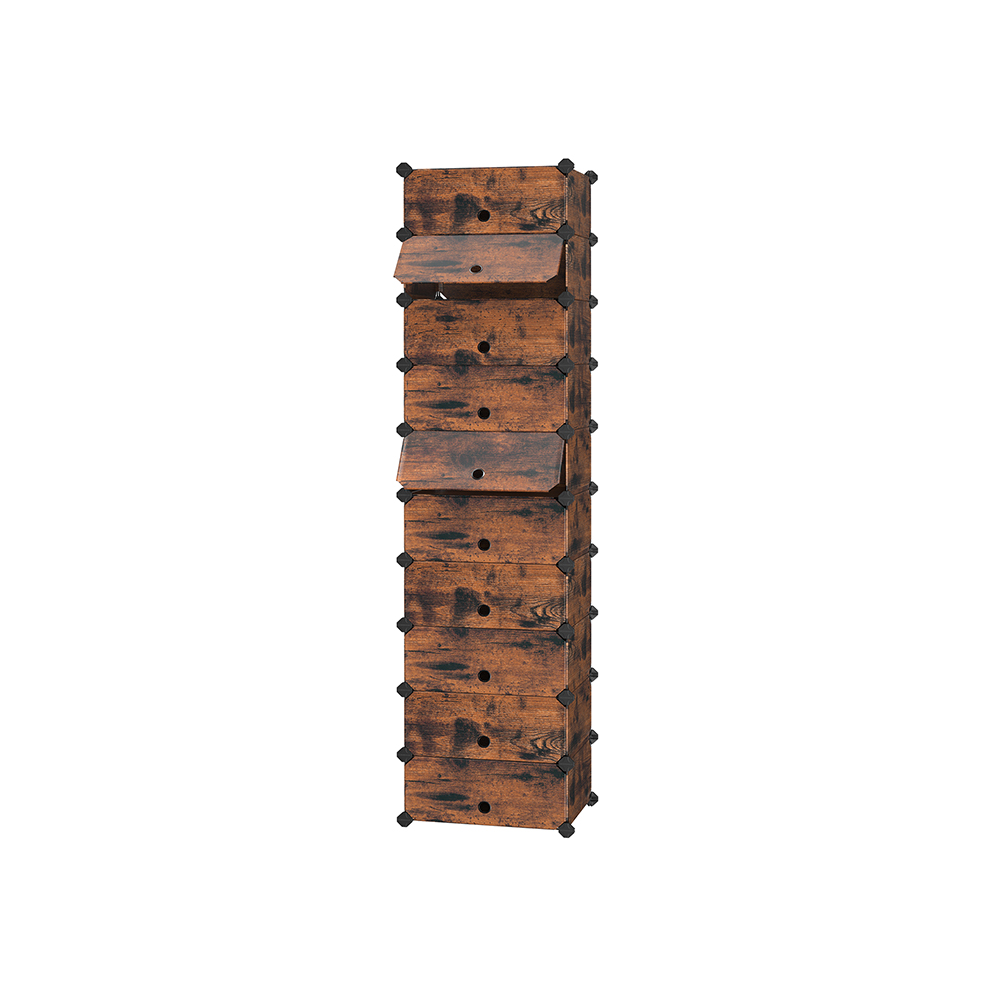 Kenkähylly Songmics, 43 x 31 x 173 cm, 10-lokeroinen, ruskea