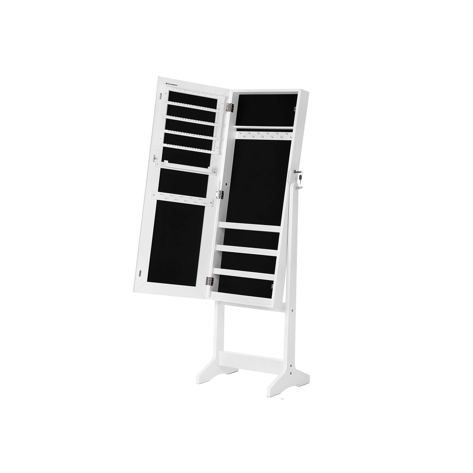 Korukaappi Songmics, 41,1 x 36,5 x 151,5 cm, lukittava, valkoinen