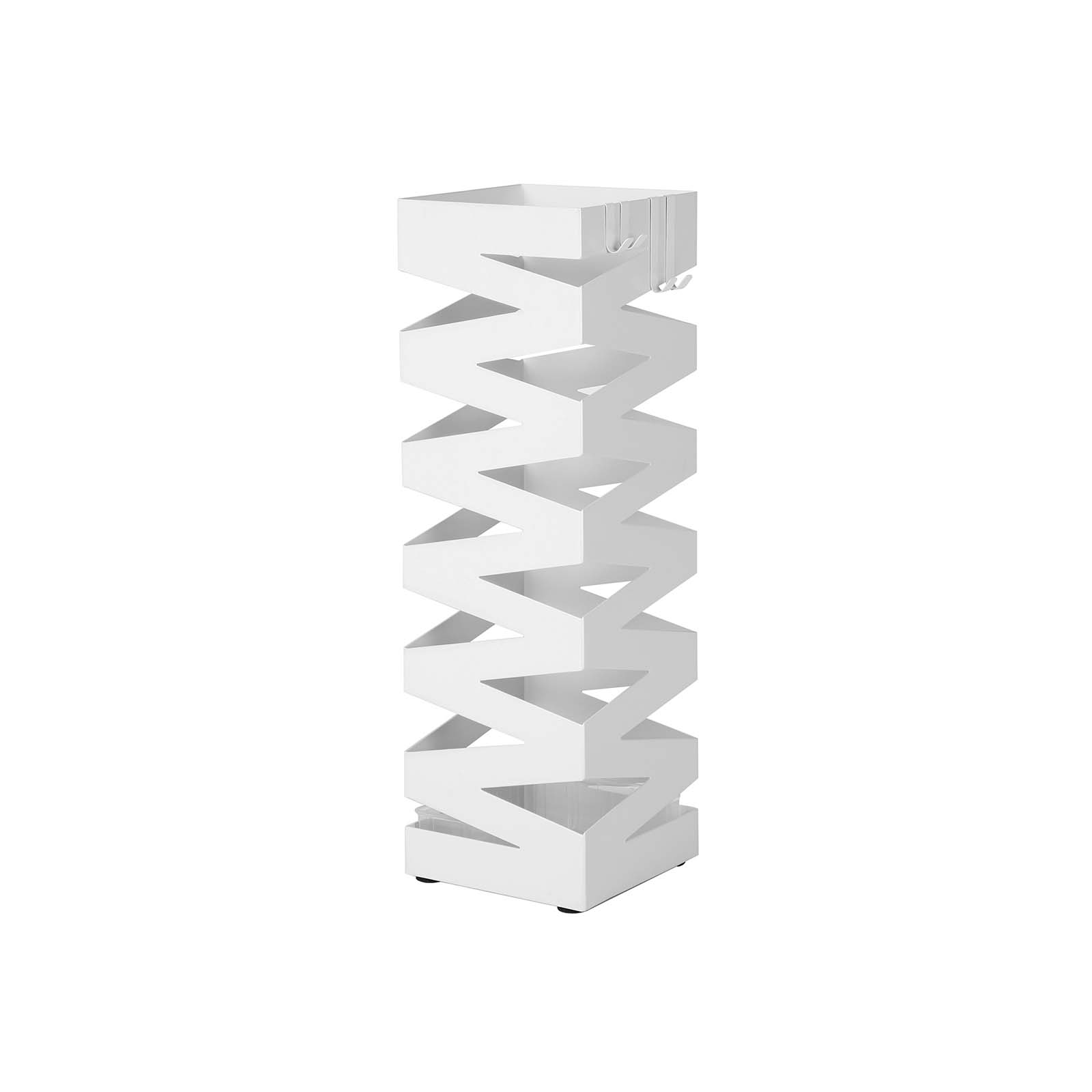 Sateenvarjoteline Songmics, 15.5 x 15.5 x 49 cm, koukut, valkoinen
