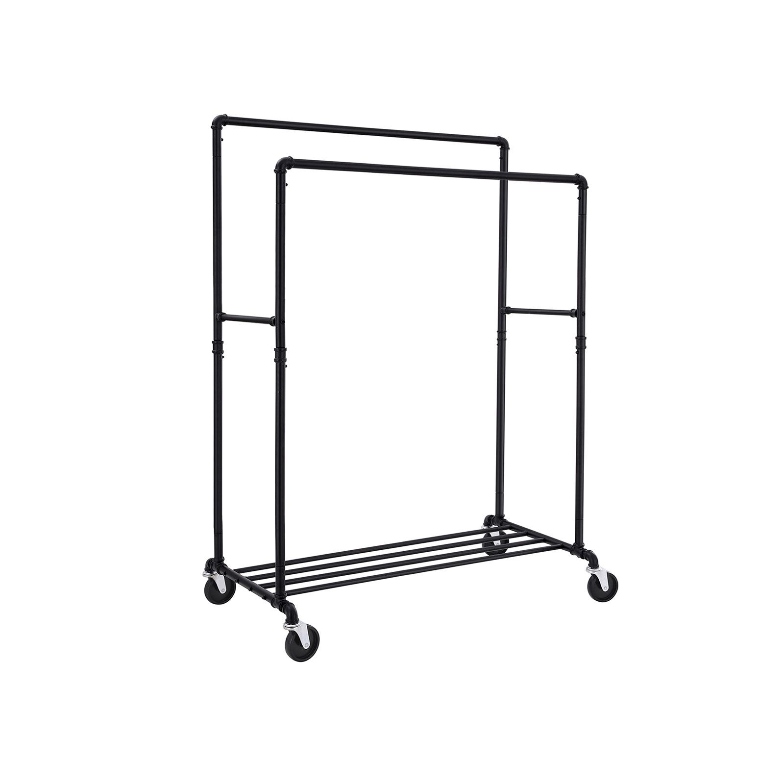 Vaaterekki Songmics, 100 x 59 x 162 cm, kaksinkertainen tanko, hylly, musta