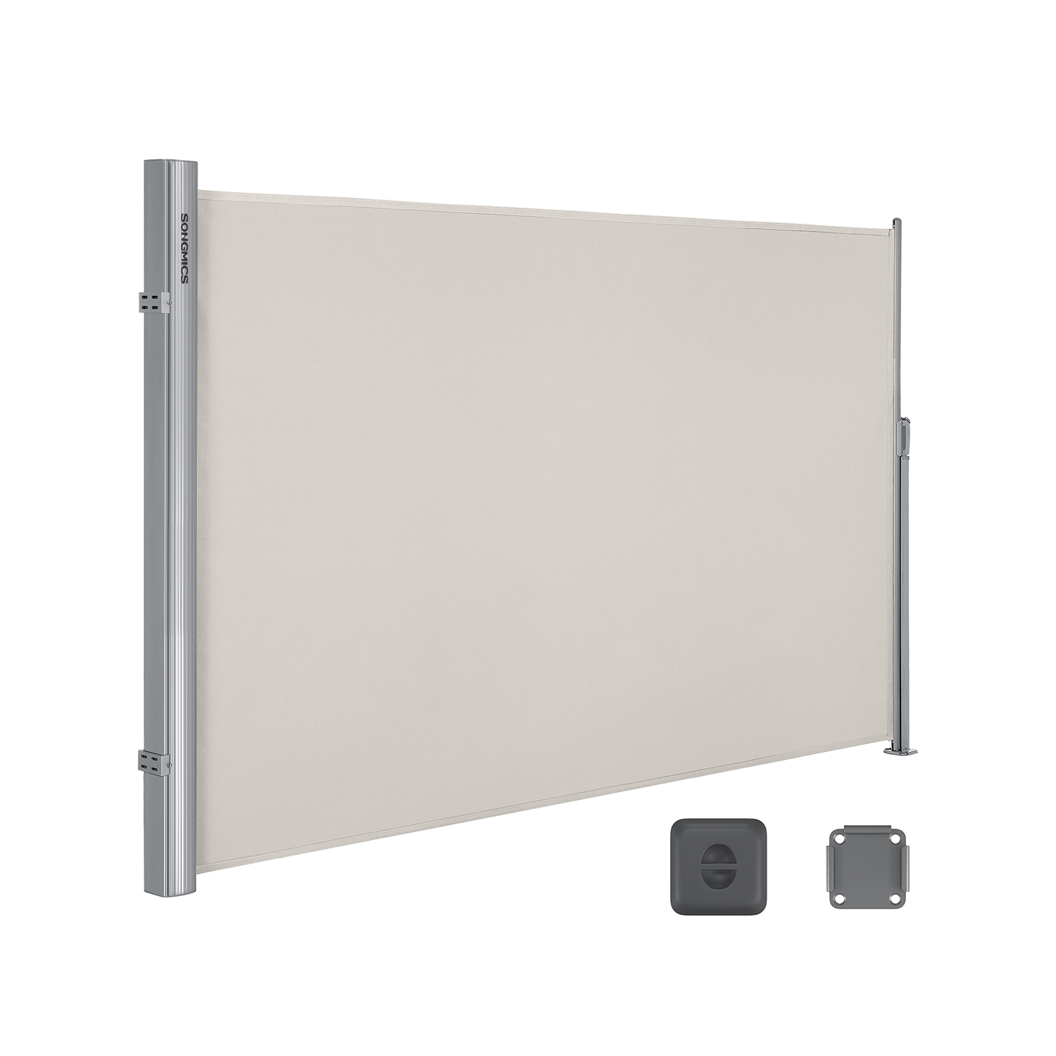 Sivumarkiisi Songmics, 2 x 3.5 m, lattia-asennettava, beige