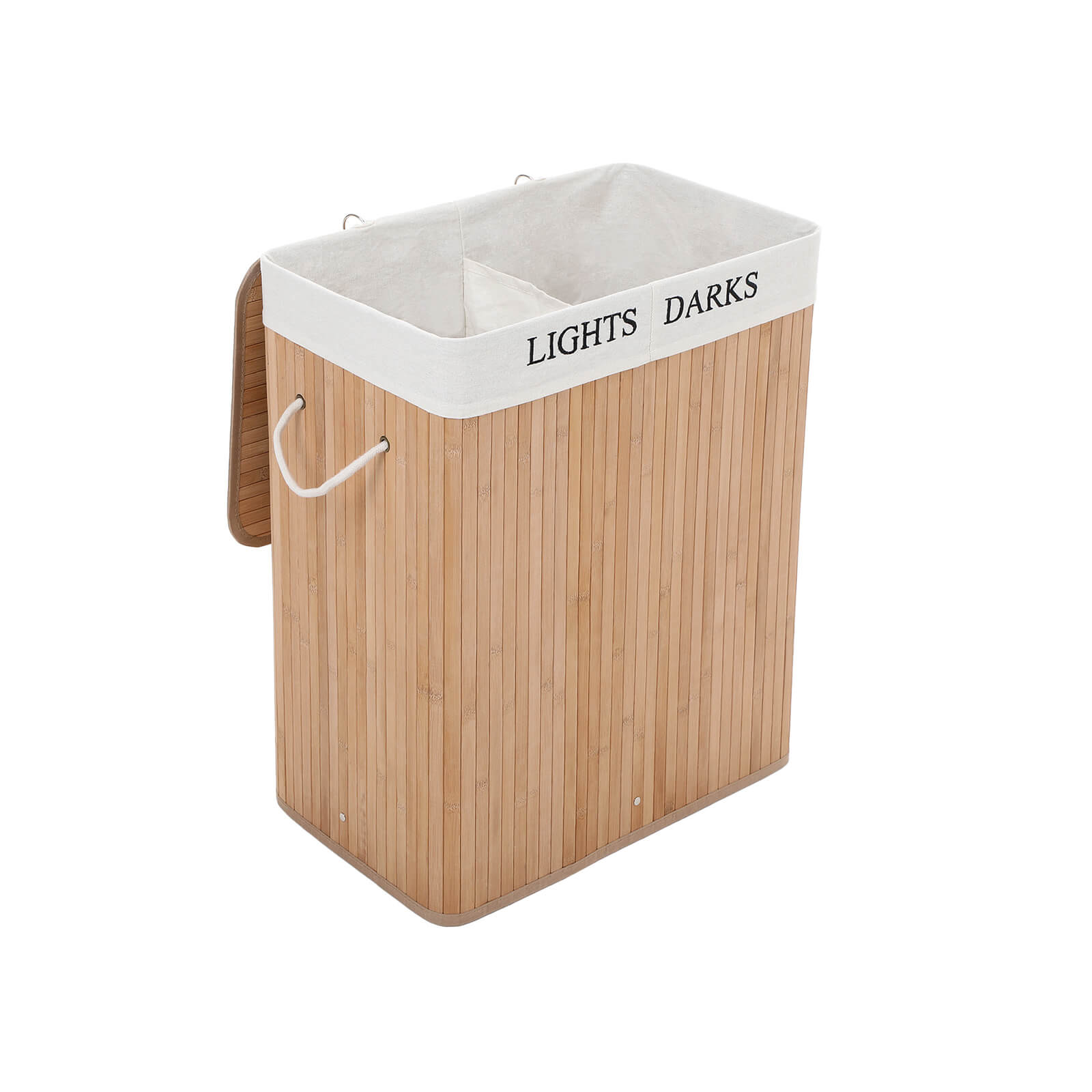 Pyykkikori Songmics, 100 l, bambu, taitettava
