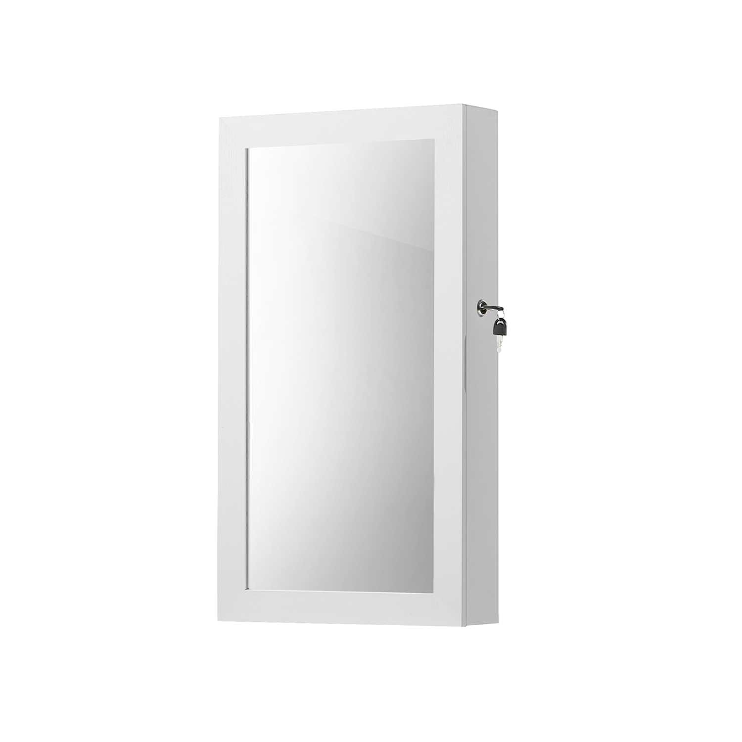 Korukaappi Songmics, 37 x 10 x 67 cm, peilillinen, lukittava, valkoinen