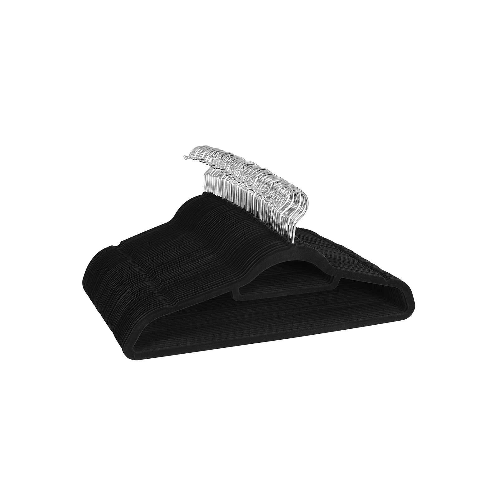 Samettihenkarit Songmics, 20 kpl, liukumaton, 43,5 cm, musta