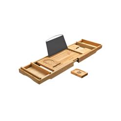 Kylpyammetaso Songmics, 75-109 x 4,5 x 23 cm, ulosvedettävä, ruskea