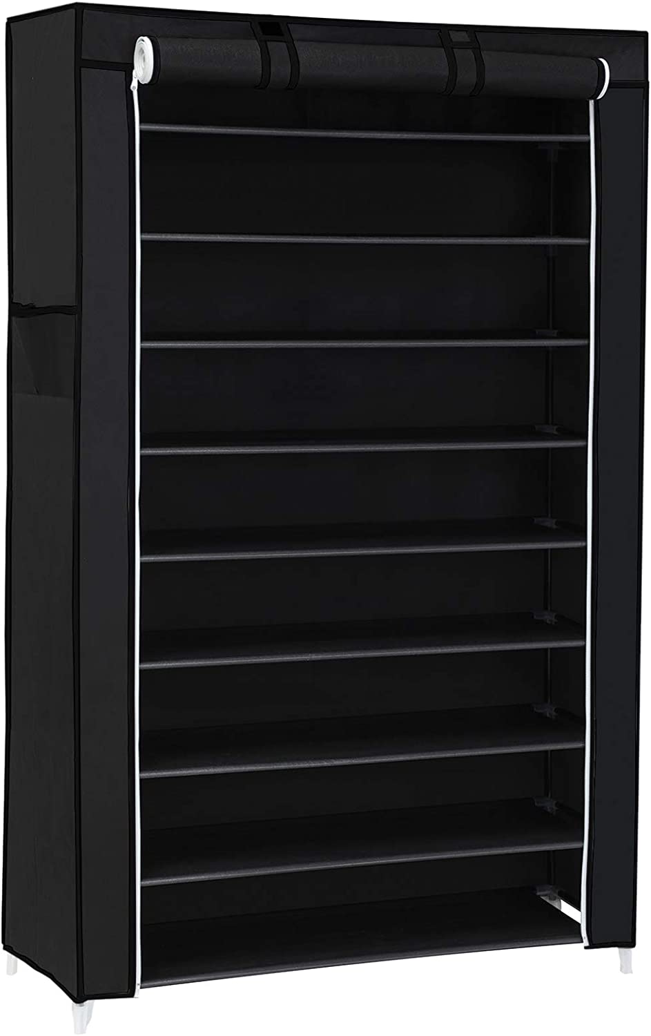Kenkäteline Songmics, 88 x 28 x 160 cm, pölysuojalla, musta