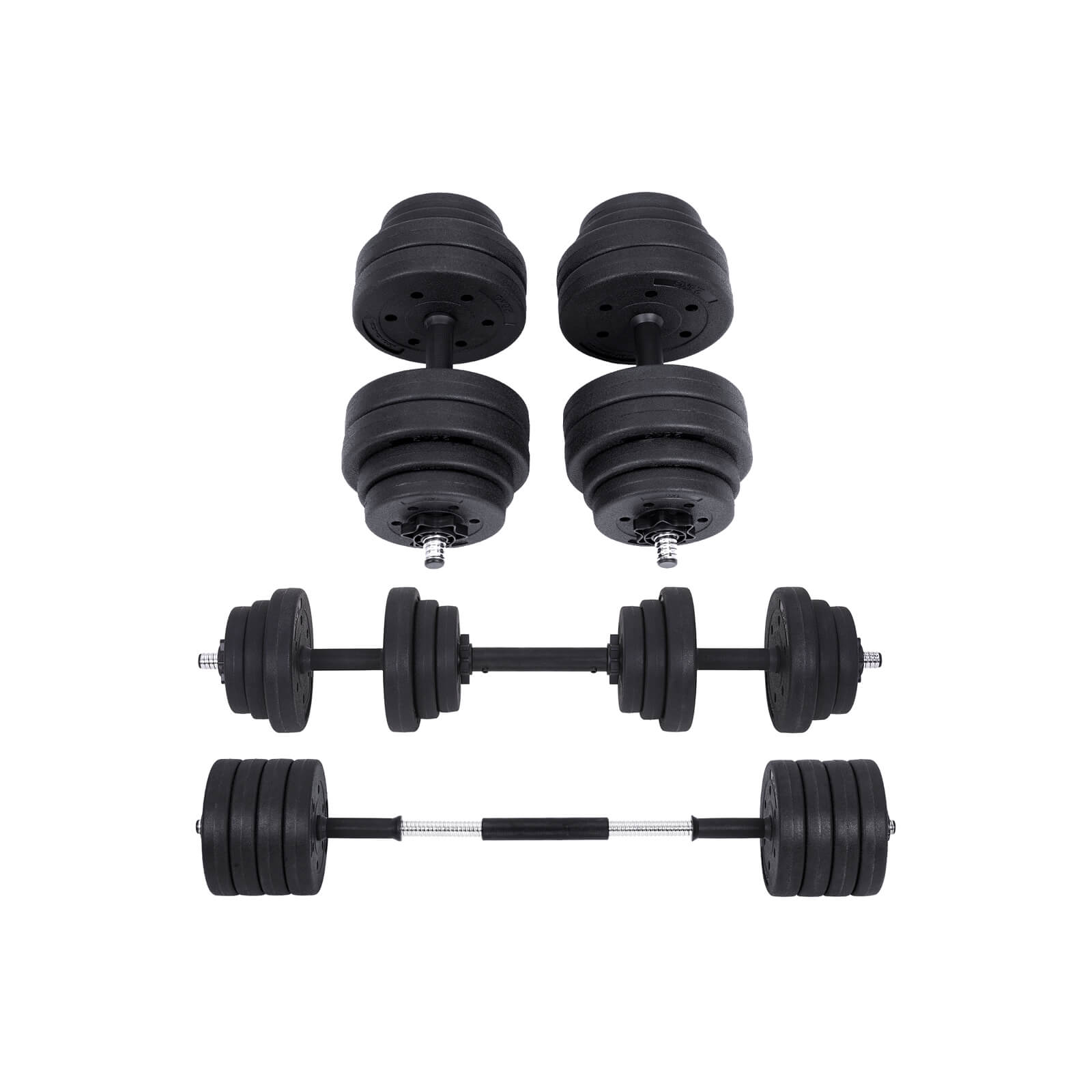 Käsipainosetti Songmics, 2 x 15 kg, säädettävä, 2-in-1, musta