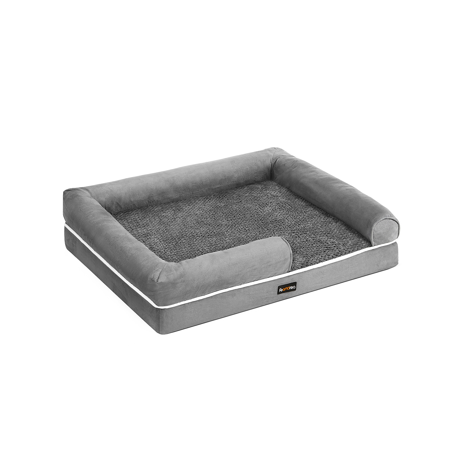 Koiranpeti Feandrea, 91 x 71 x 25 cm, ortopedinen, liukumaton, harmaa