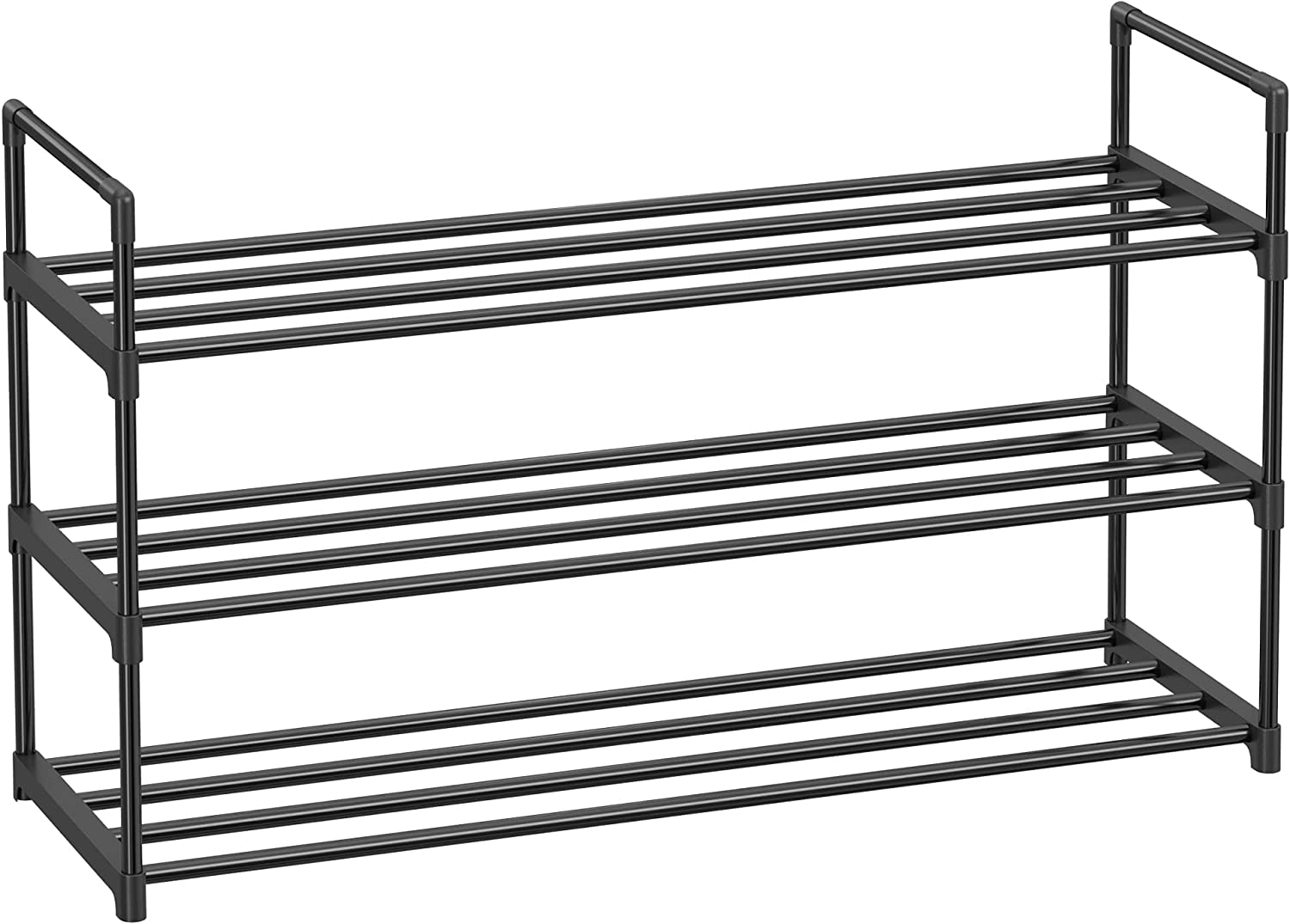 Kenkäteline Songmics, 30 x 92 x 54 cm, 3-tasoinen, pinottava, musta