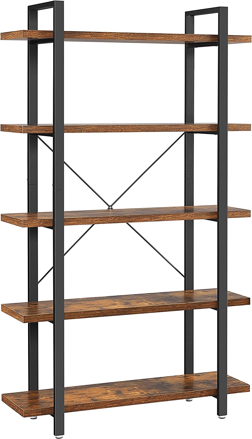 Kirjahylly Vasagle, 105 x 33,5 x 177,5 cm, 5-tasoinen, ruskea/musta