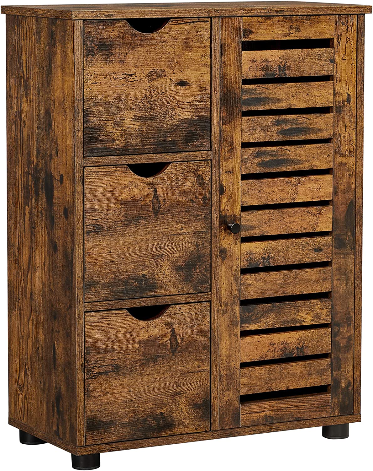 Kylpyhuonekaappi Vasagle, 60 x 30 x 80 cm, 3 laatikkoa, 1 ovi, rustiikinruskea