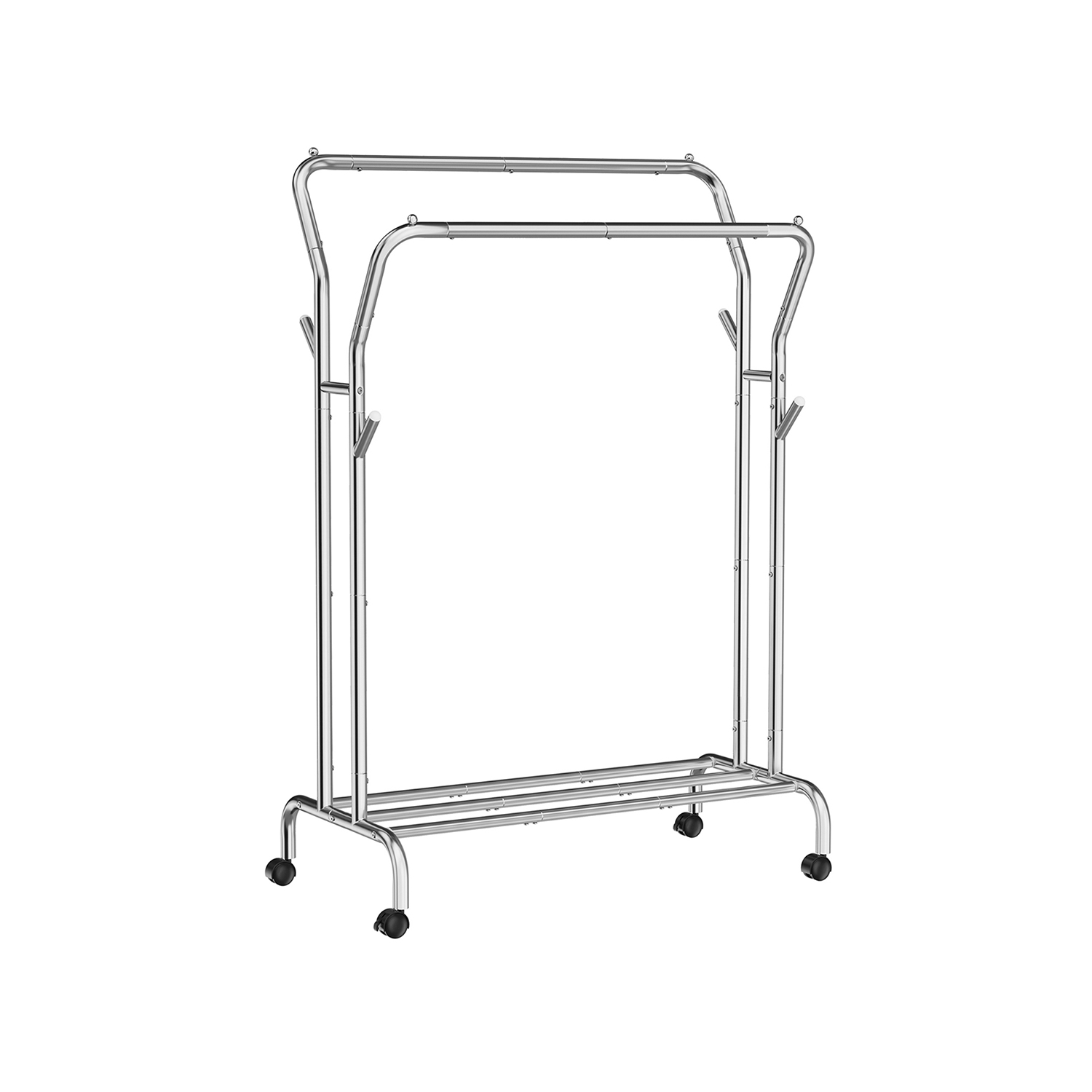 Vaaterekki Songmics, 103,5 cm, pyörillä, hyllyllä, hopea