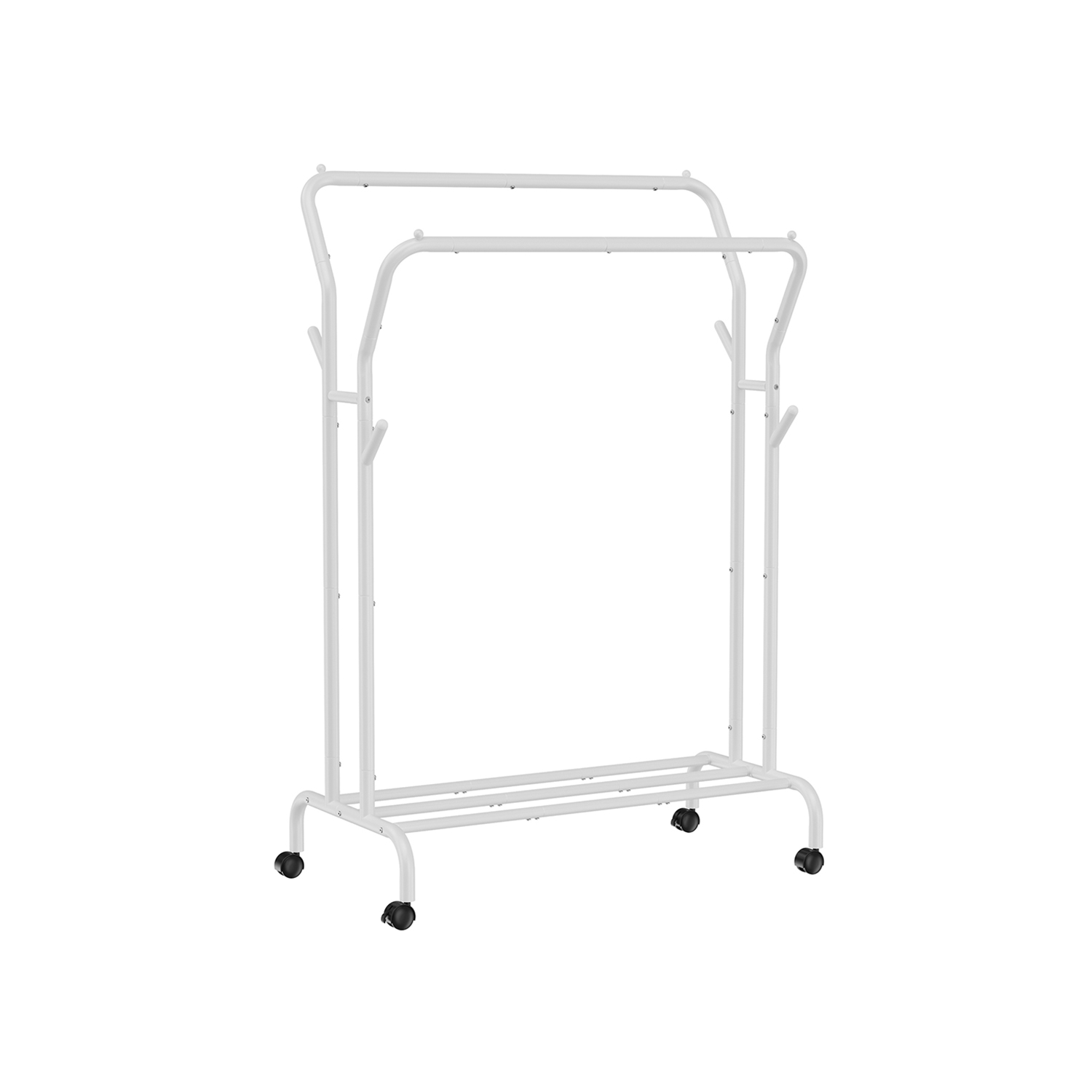 Vaaterekki Songmics, 103,5 cm, pyörillä, hyllyllä, valkoinen