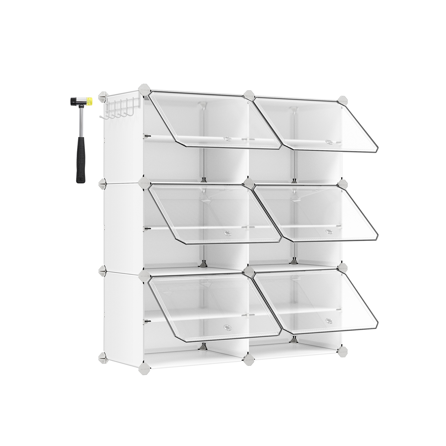Kenkäteline Songmics, 32 x 124 x 94 cm, ovilla, valkoinen